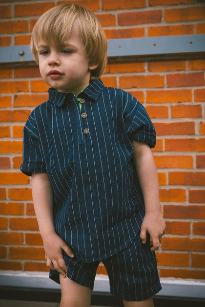Railroad Stripe  Short Set