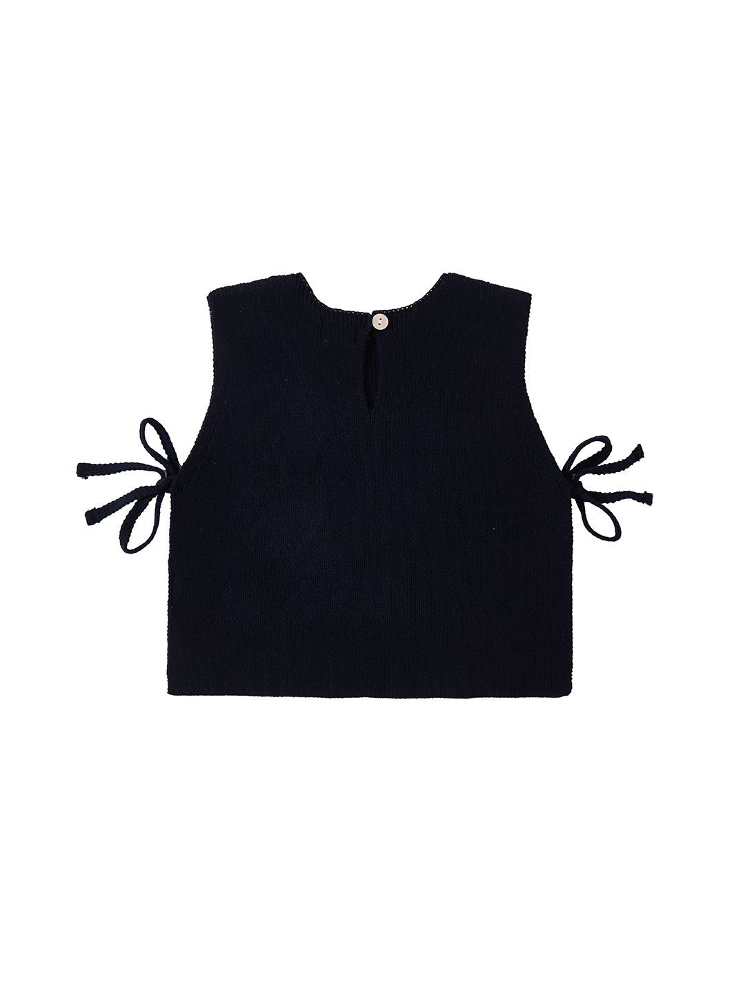 Knit Bow Vest - Deep Navy