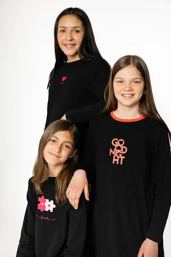 Heart Goodnight Print Nightgown
