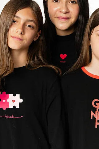 Heart Bonne Nuit Print Nightgown