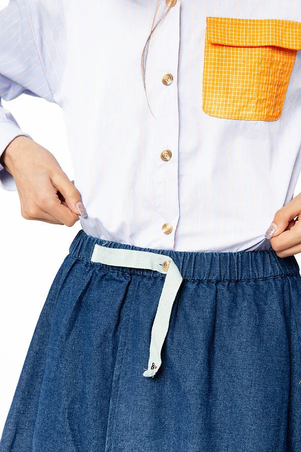 & Lu Striped Checked Pocket Shirt