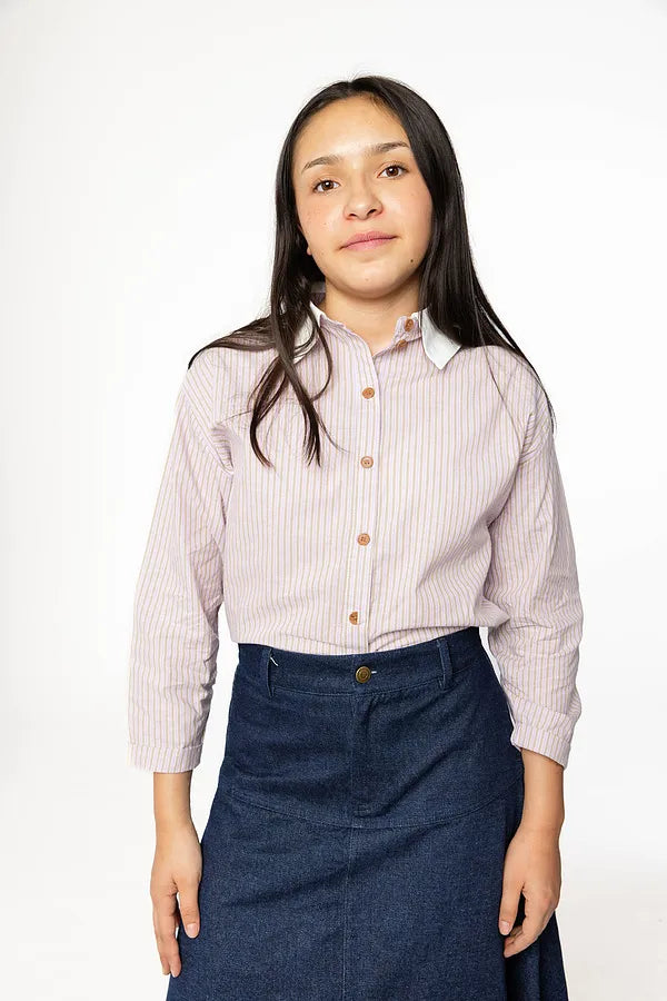 & Lu Denim Thick Tea Length Skirt - Dk. Blue