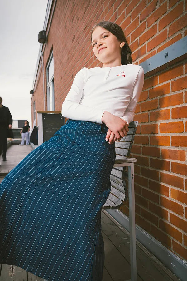 Railroad Stripe  Tea-length Skirt