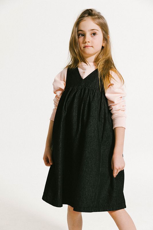 Denim V-neck Jumper - Black