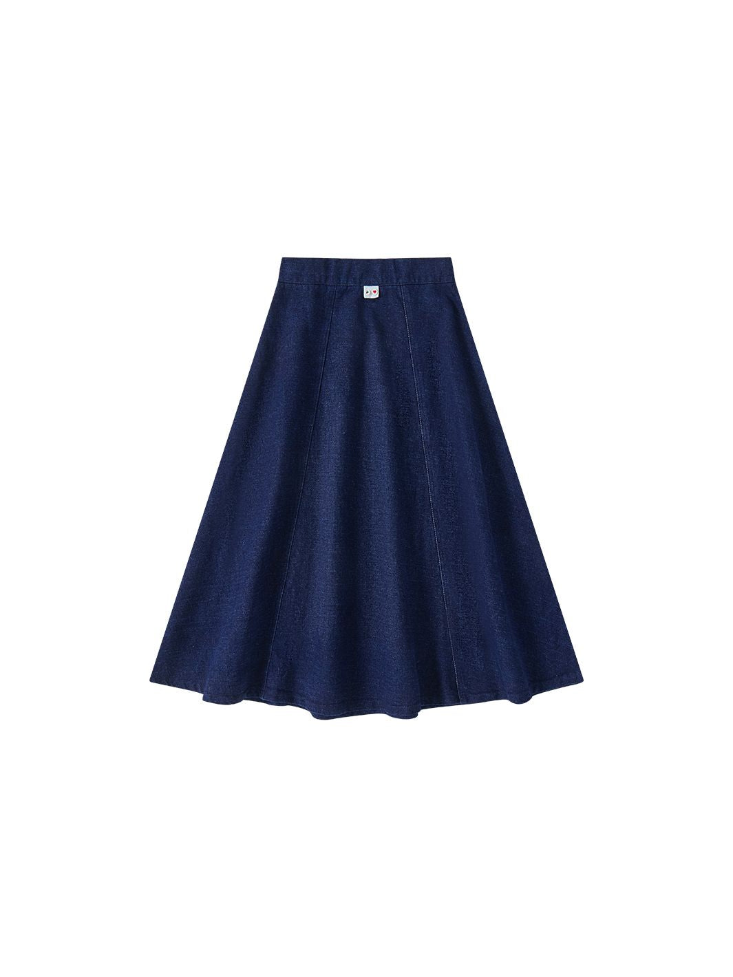 & Lu Denim Paneled Tea Length Skirt - Dk. Blue