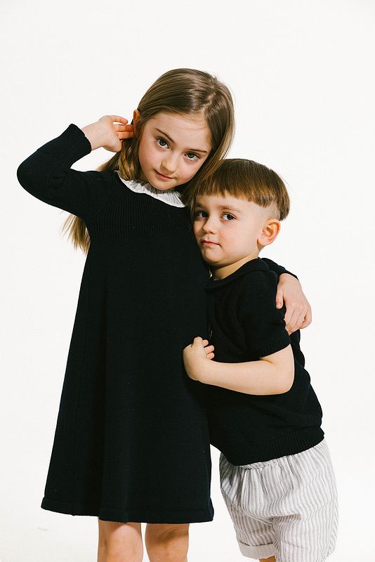 Signature Knit Ruffle Dress - Deep Navy