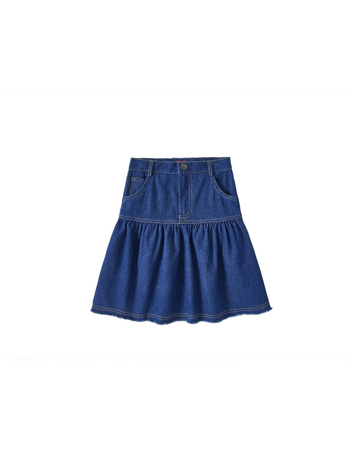 Denim Yoke Skirt - Navy