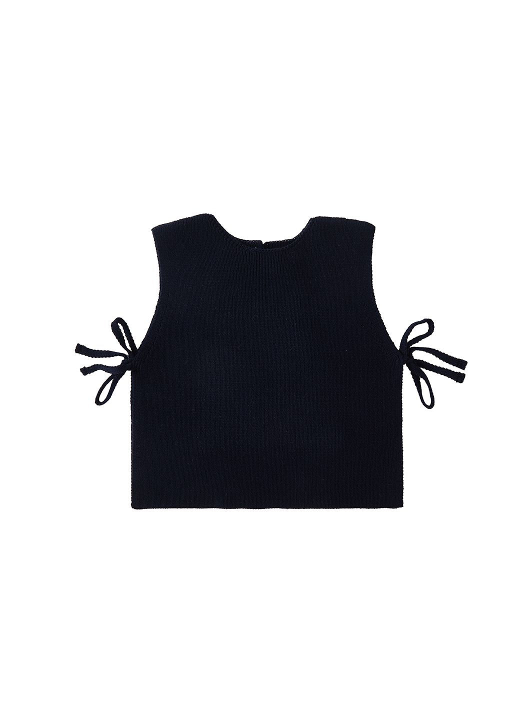 Knit Bow Vest - Deep Navy