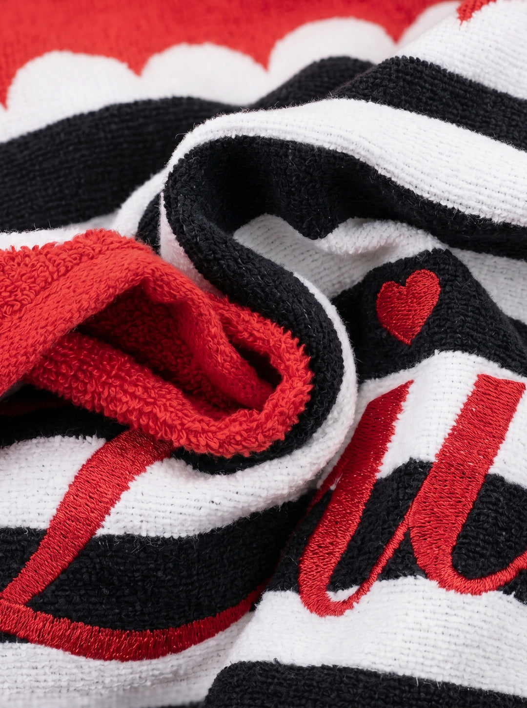 Striped Scallop Edge Towel