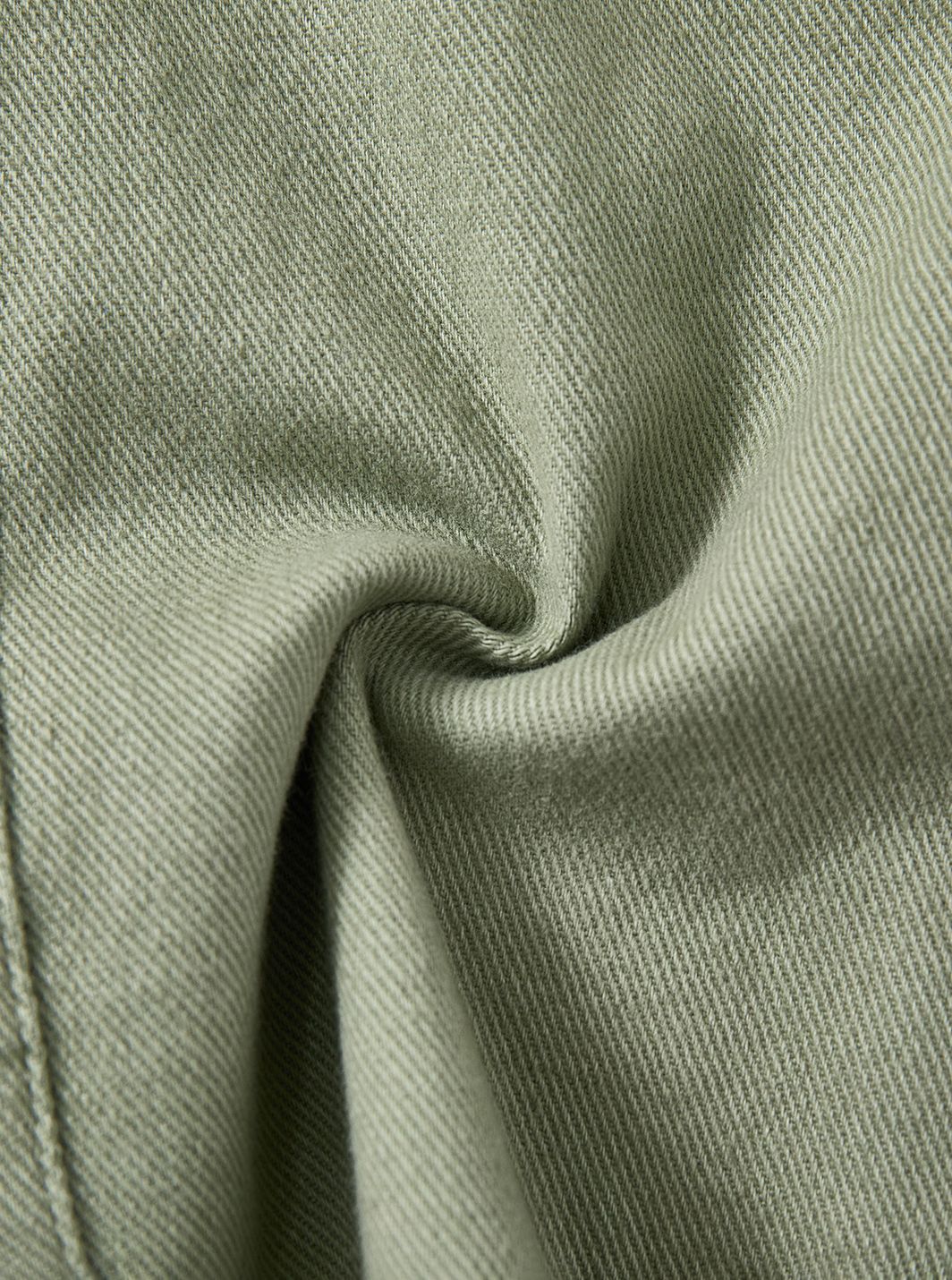 Twill Solid Crop Shirt - Pale Green