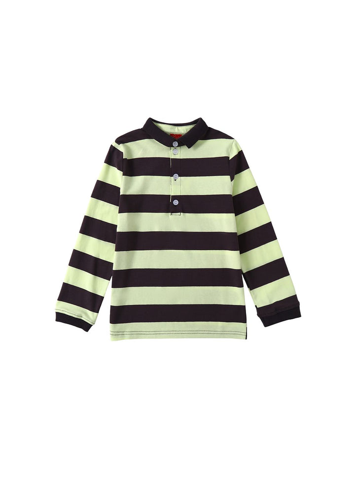 Striped Polo - Ash Grey