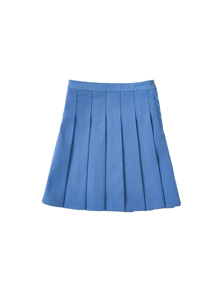 Denim Pleated Skirt - Lt. Blue