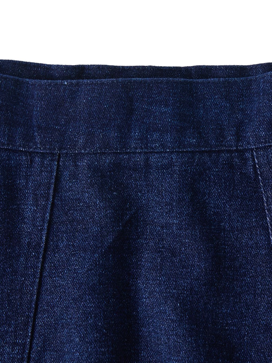 & Lu Denim Paneled Tea Length Skirt - Dk. Blue