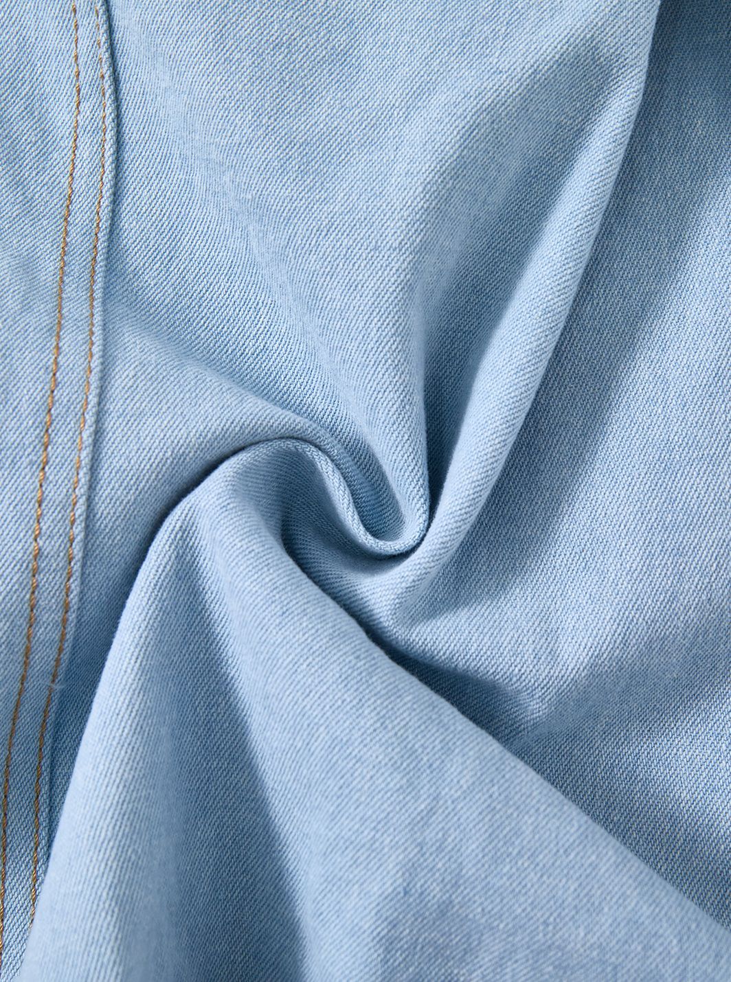 Denim Box Pleat Skirt - Pale Blue