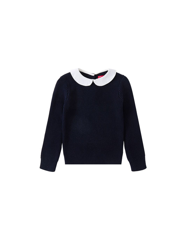 Signature Knit Collar Sweater - Deep Navy