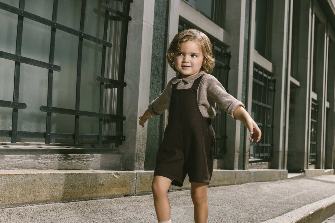 Brushed Short Overall - Brown