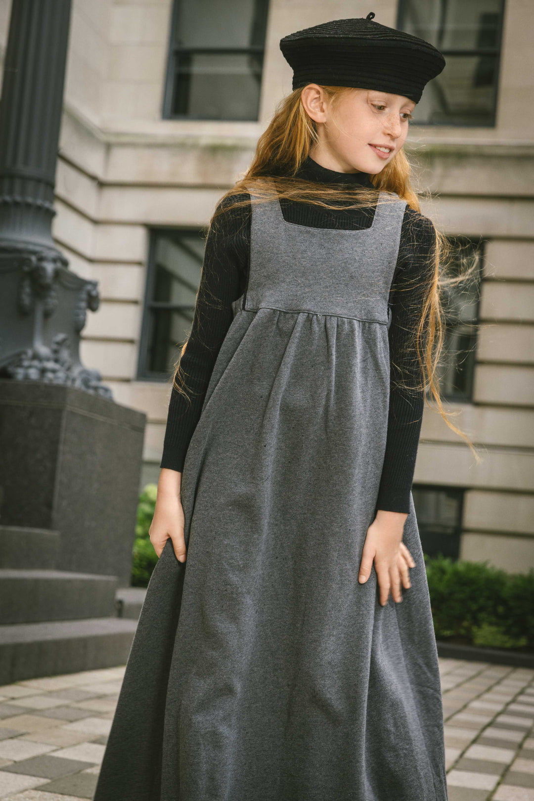 Rickrack Bib Robe - Charcoal
