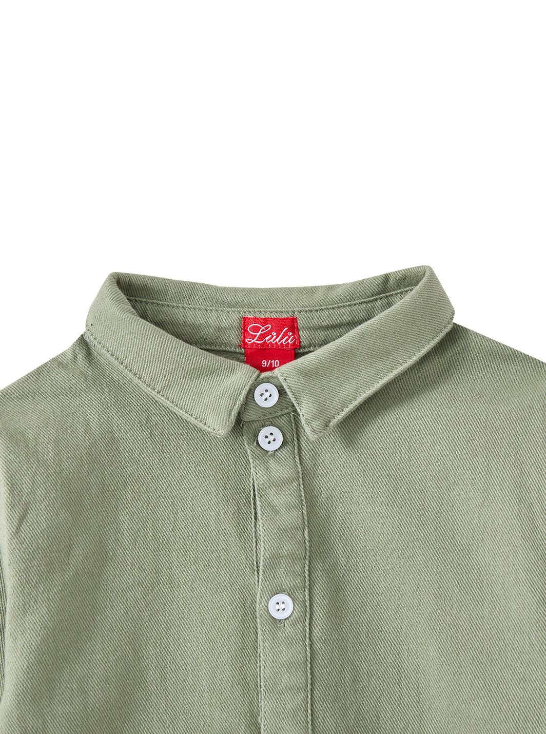 Twill Solid Crop Shirt - Pale Green
