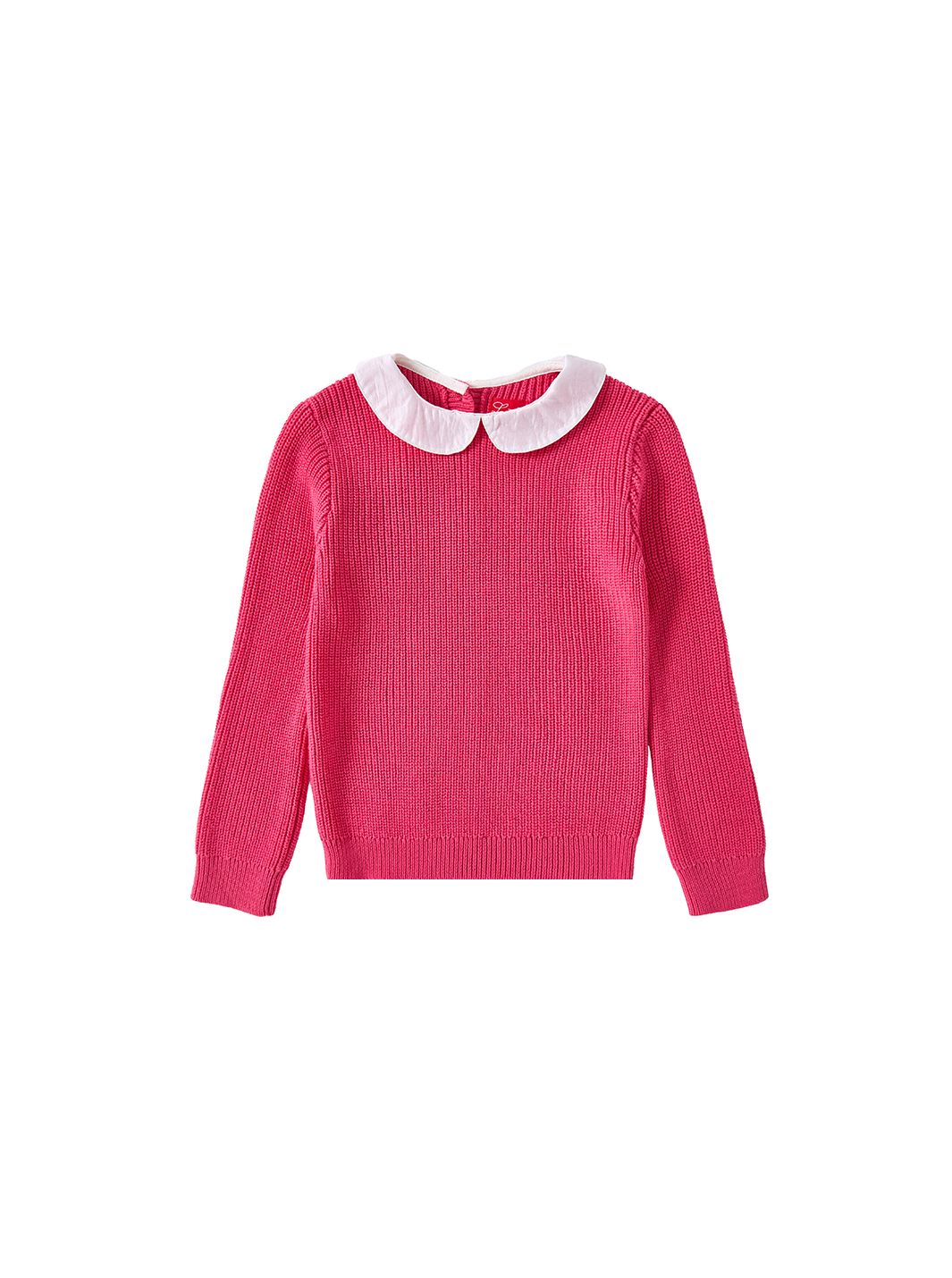 Combo Collar Sweater - Neon Hot Pink