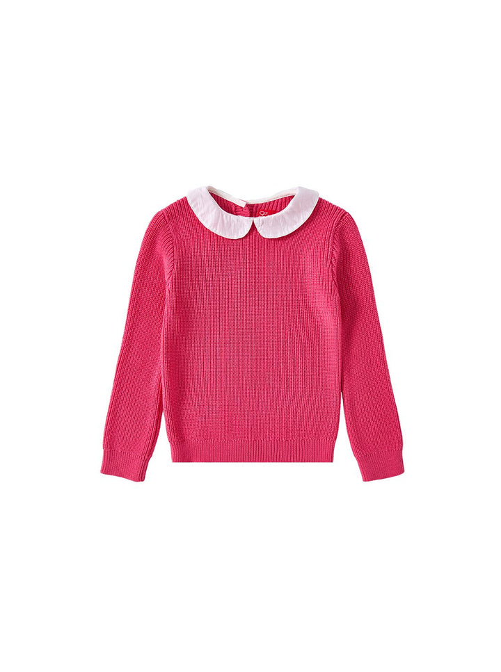 Signature Knit Collar Sweater - Neon Hot Pink