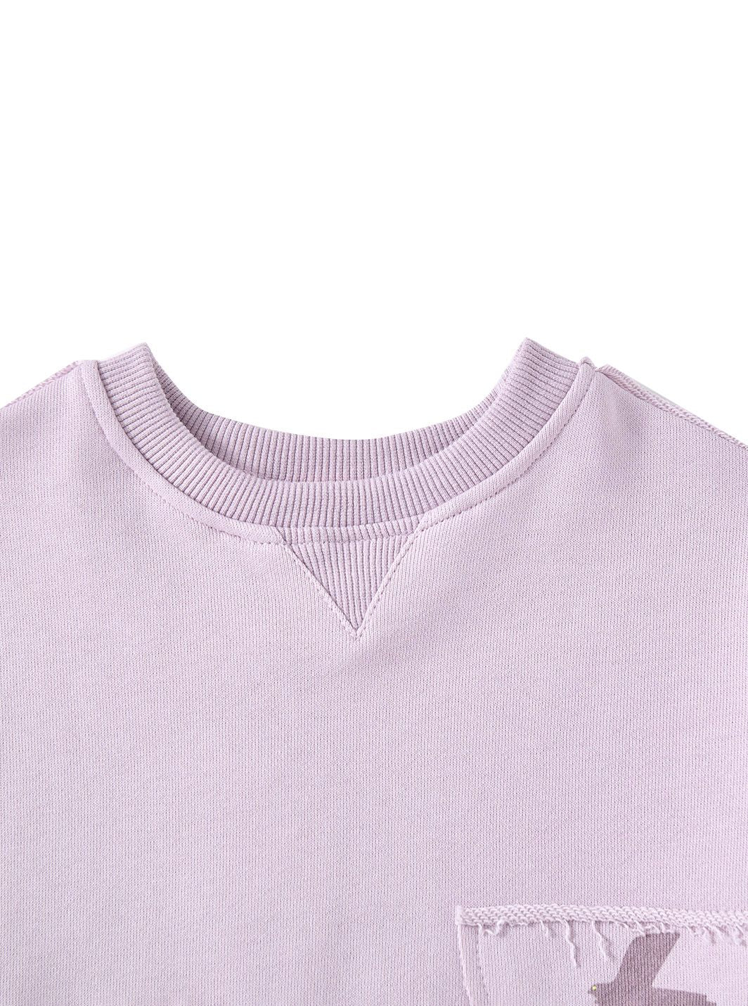 Pocket Bird Print Top - Pale Purple