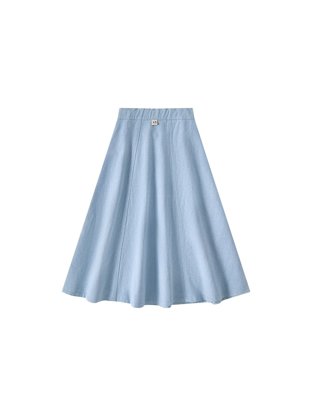 & Lu Denim Paneled Tea Length Skirt - Pale Blue