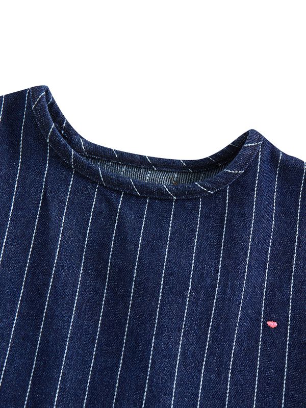 Denim Stripe Crop Vest