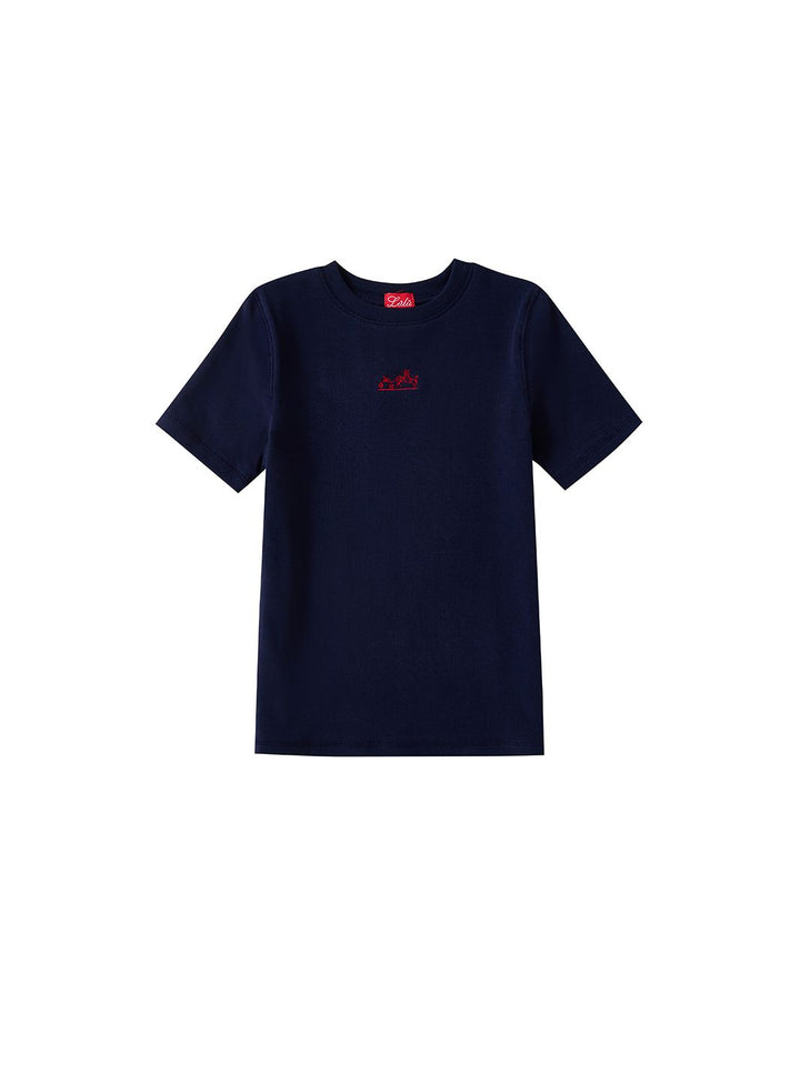 Embroidered Parade Short T-shirt - Navy