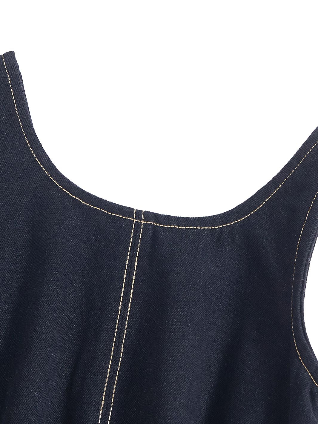 Denim Thick Topstitch Jumper - Black