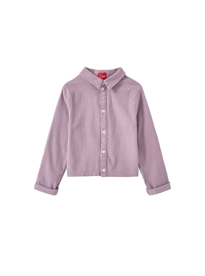 Drift Twill Crop Shirt - Pale Purple